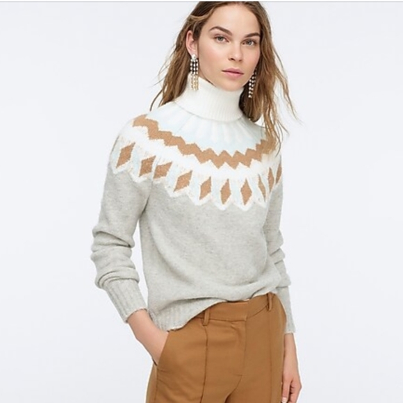 J. Crew Sweaters - J. Crew Fair Isle turtleneck sweater supersoft MD